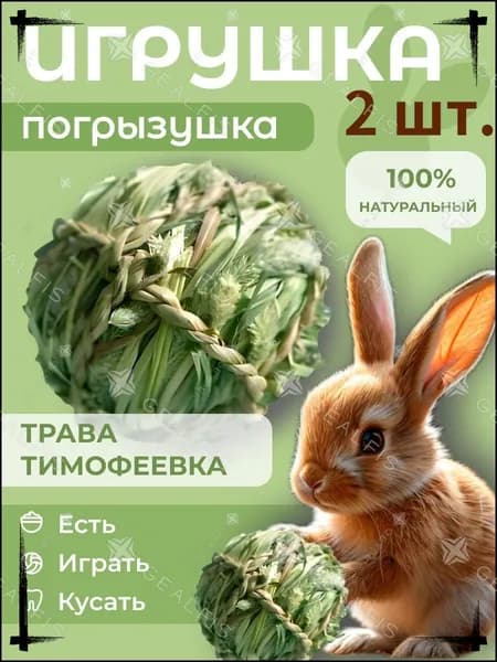 Травяной шар для грызунов 2 шт., игрушка-лакомство из тимофеевки, шар для сточки зубов, натуральная погрызушка для кролика и морской свинки, сено для кролика,