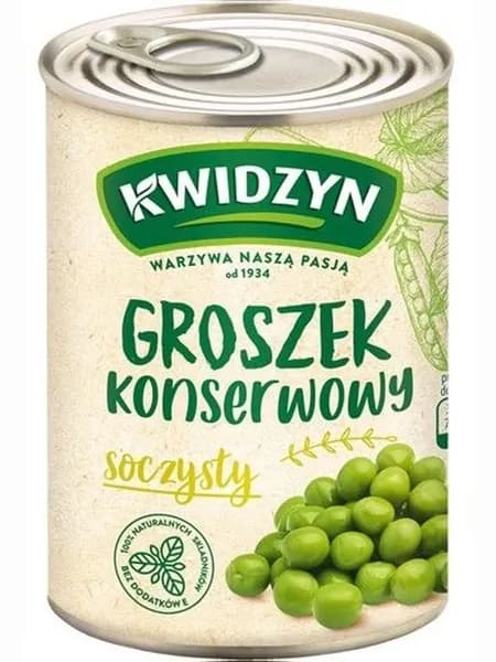 Горошек зеленый консервированный KWIDZYN 400 г
