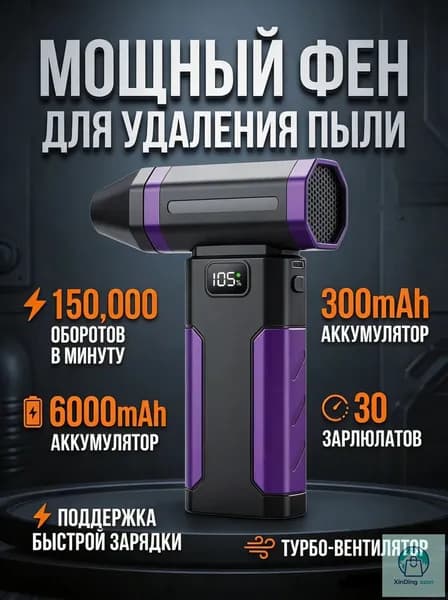 Мощный турбовентилятор 150000 об/мин, беспроводная воздуходувка для авто и дома, 6000 мАч