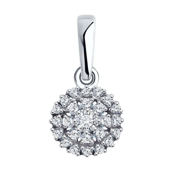 Подвеска из белого золота DIAMANT-ONLINE с фианитом 585 пробы