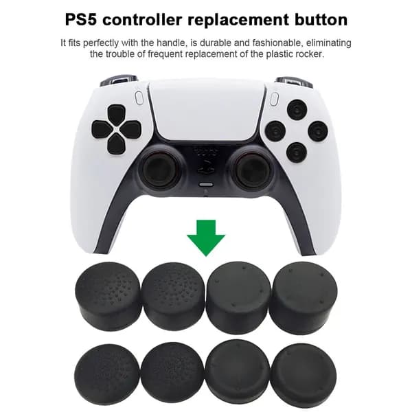 Силиконовые насадки на стики для PS5, PS4, PS3, Xbox One, Xbox 360 чёрные, 8 шт.