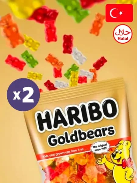 HARIBO мармелад жевательный Goldbears (Золотые мишки), 2 шт X 80г Турция