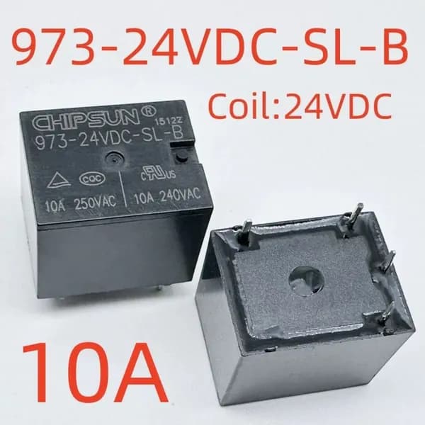 3pcs Реле 973-24VDC-SL-B, 24В DC, нормально замкнутый, 4 контакта (для электроники и бытовой техники)