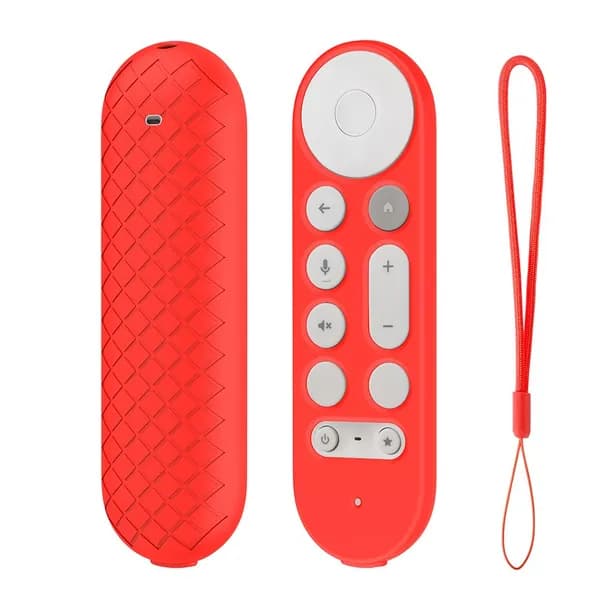Чехол для пульта дистанционного управления Google TV Streamer 4K из силикона, красный, противоскользящий
