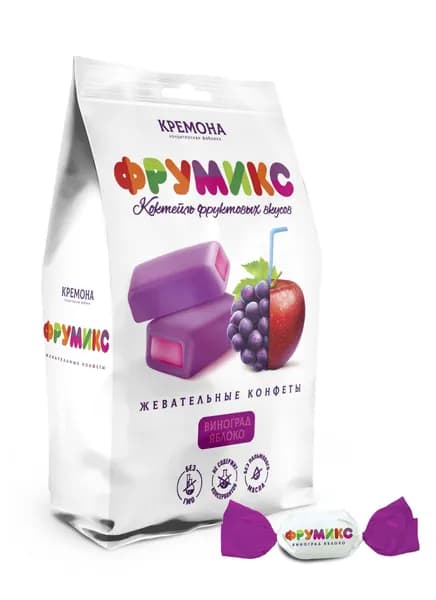 ФРУМИКС Жевательные конфеты ВИНОГРАД - ЯБЛОКО, 150 г., КФ Кремона