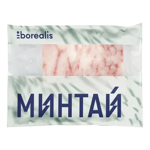 Минтай Borealis тихоокеанский филе блочное без кожи без костей замороженный 300 г