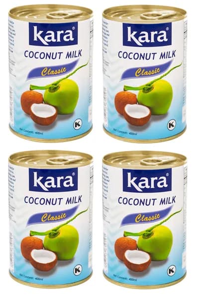 Кокосовое молоко Kara 17% жирности 400мл ж/б (Набор из 4шт)
