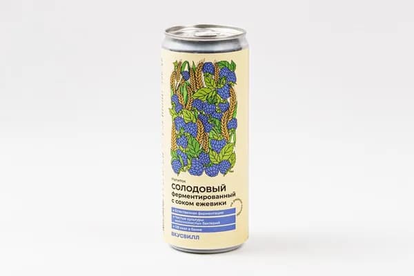 Напиток "Солодовый ферментированный с соком ежевики" ж/б, 330 мл