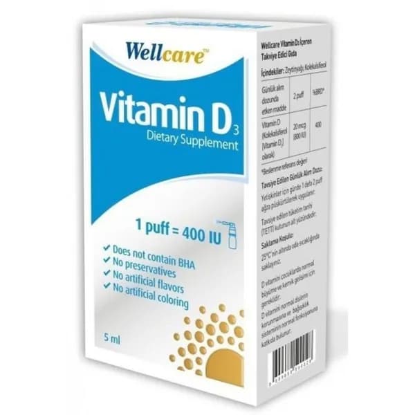 Wellcare Витамин D3 400 МЕ Спрей 5 мл