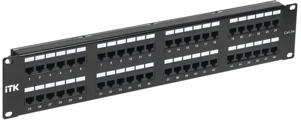Патч-панель 2u категория 5е utp 48 портов, idc dual