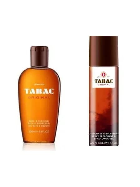Мужской набор Tabac Original: гель для душа 200 мл + дезодорант-спрей 200 мл (Германия), классический мужской аромат, уход и защита