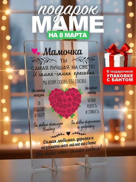 Подарок маме, открытка на День Рождения для матери