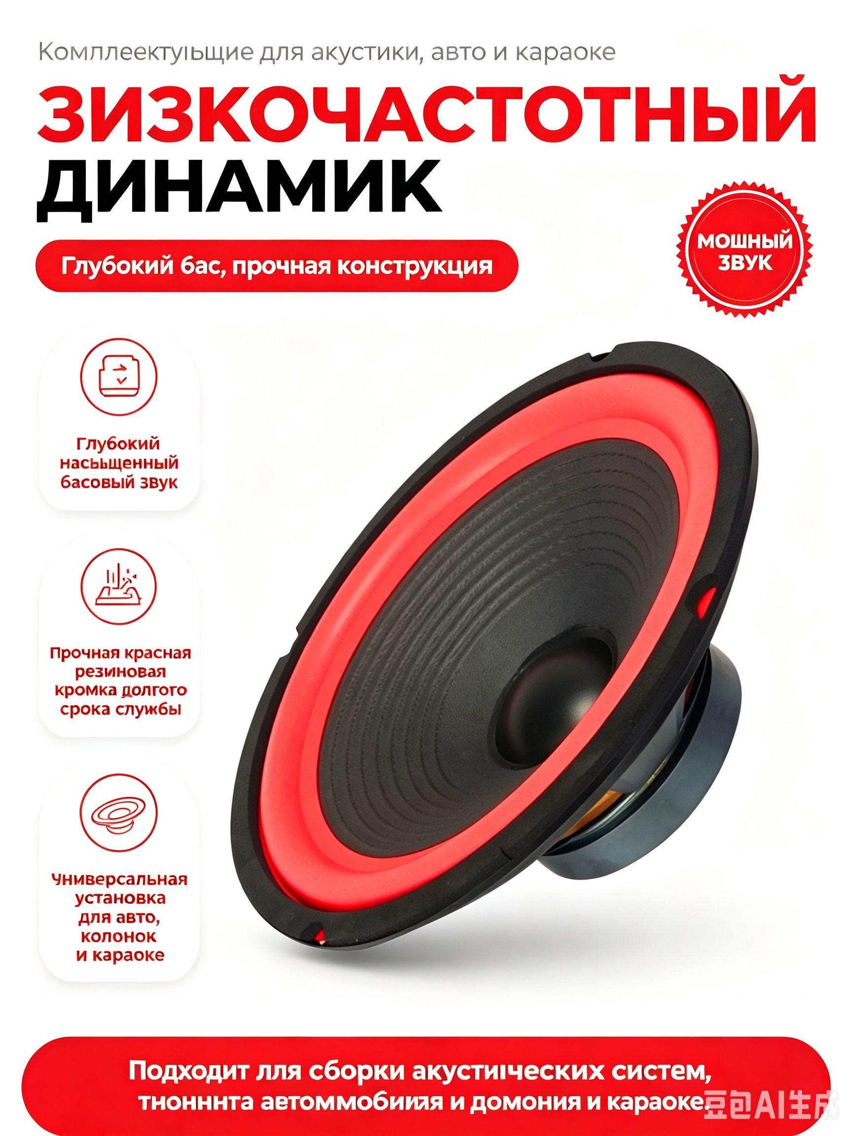 Сабвуфер автомобильный, 13 см (5 дюйм.)