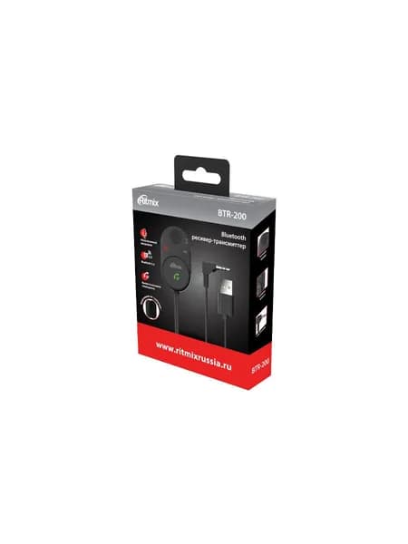 Автомобильный FM-модулятор Ritmix BTR-200 черный BT USB (80002461)