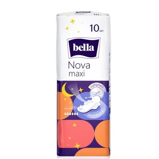 Прокладки женские гигиенические Bella Nova Maxi Softiplait (6 капель), 10 шт.