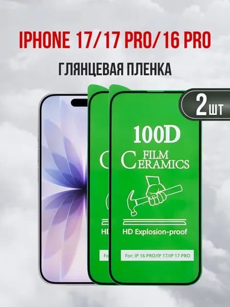 Глянцевая пленка для iPhone 17 17Pro 16Pro 2 шт
