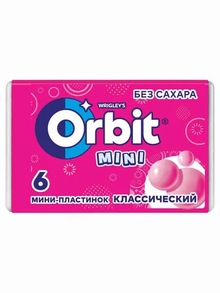 Жевательная резинка Orbit mini Классический без сахара, 10,2 г