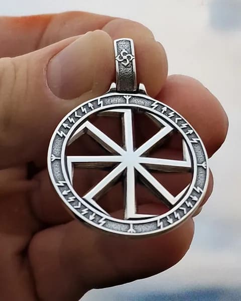 Богатырский мужской Славянский оберег знак руна солнца. Серебро 925 с чернением. Рунический Амулет победителей, денежный талисман на удачу. Солнцеворот чертог Сварога.