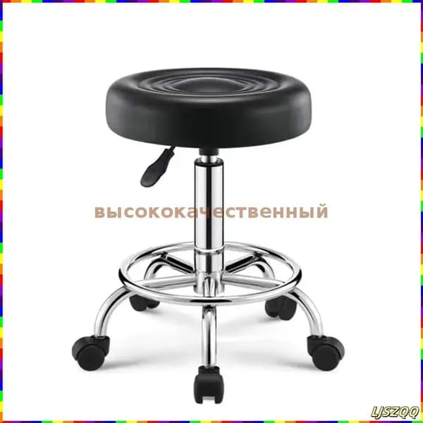 Стул мастера, цвет сиденья чёрный, цвет основания хромированная сталь