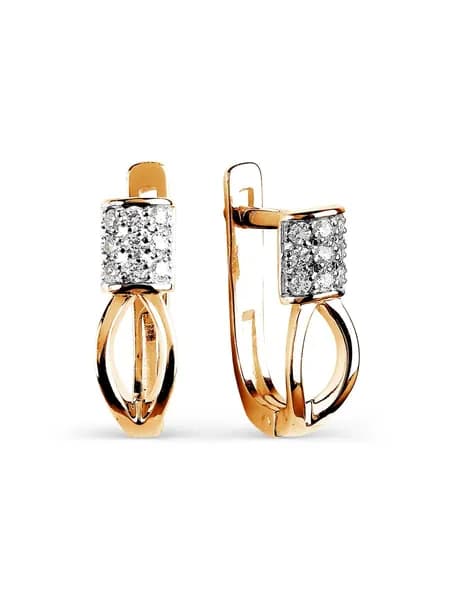 Серьги женские серебряные 925 пробы с фианитами, KARATOV