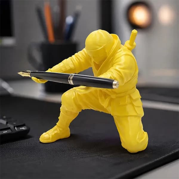 Держатель для ручек в виде ниндзя, 3D-печать, жёлтый, 9 см