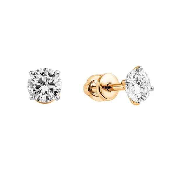 Серьги женские с фианитами серебро 925 пробы 585GOLD