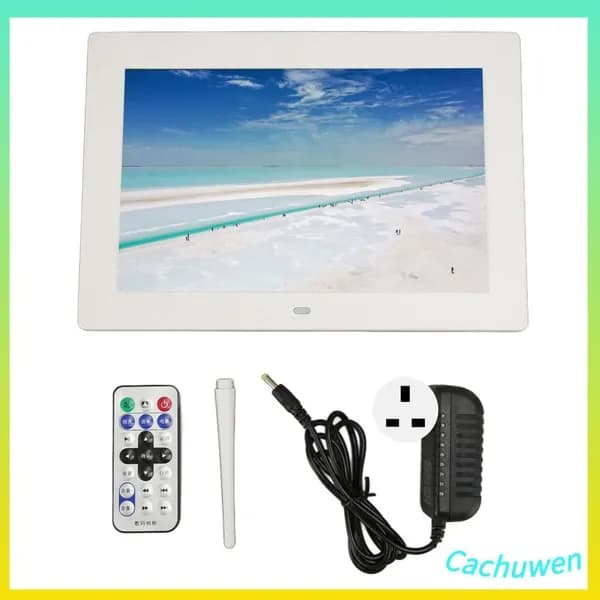 10 Inch Digital Photo Frame, Яркие цвета и высокая четкость изображения, для семейных мероприятий и просмотра Белый британский стандарт