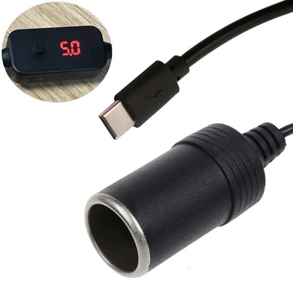 Автомобильный адаптер питания USB Type-C 5V-20V 3A, - 70cm