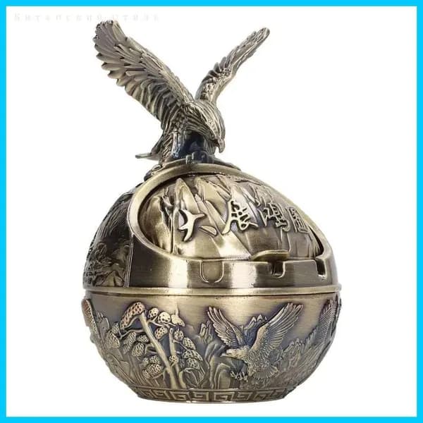 Пепельница Eagle - Винтажная металлическая пепельница с орлом, ретро дизайн для дома и офиса