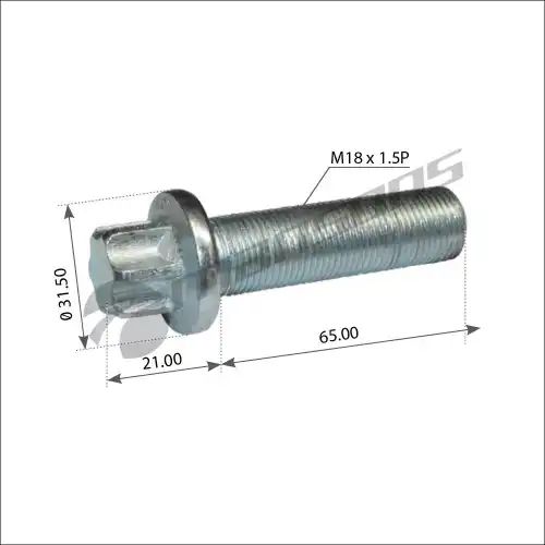 Болт М18x1,5x65 ступицы Schmitz 600082 MANSONS
