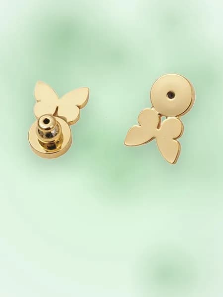 1 пара прочных держателей для серег, комфортная поддержка, Gold - Butterfly