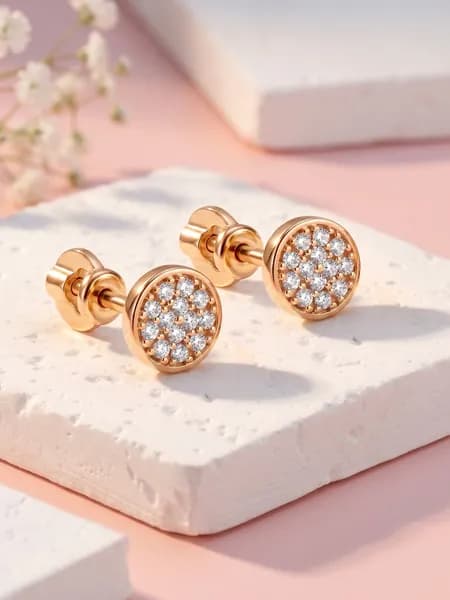 Серьги пусеты серебро 925 с фианитами
