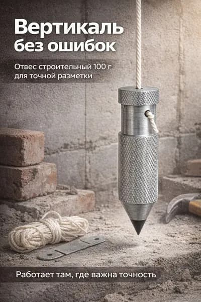 Отвес строительный 100 г со шнуром 4 м