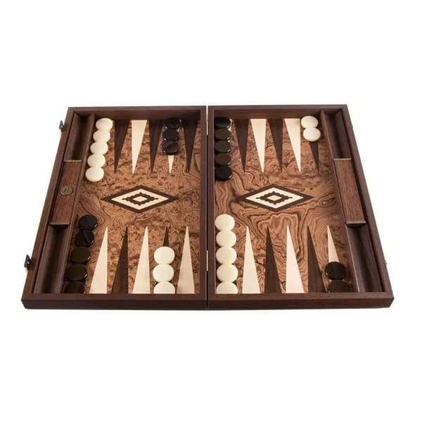 Нарды Manopoulos Handcrafted Premium Walnut Burl Backgammon Set BJJ2