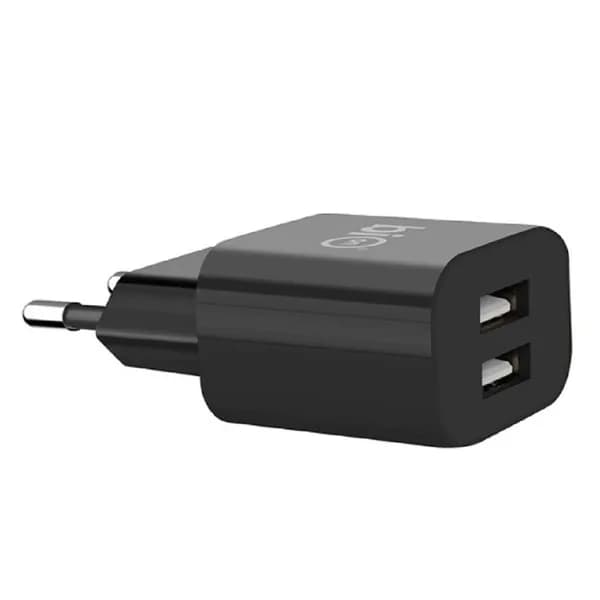 Bion Сетевое Зарядное Устройство, 2*USB-A, 10 Вт, черный BXP-ADP-2A-10B