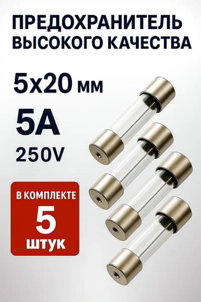 Предохранитель стеклянный с плавкой вставкой 5x20 5 A