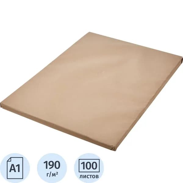 Ватман (бумага чертежная) ф.600х840мм,пл.190 г, пачка 100л, Сыкт