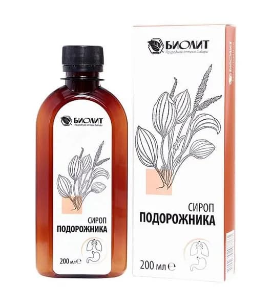 Сироп подорожника от кашля Биолит