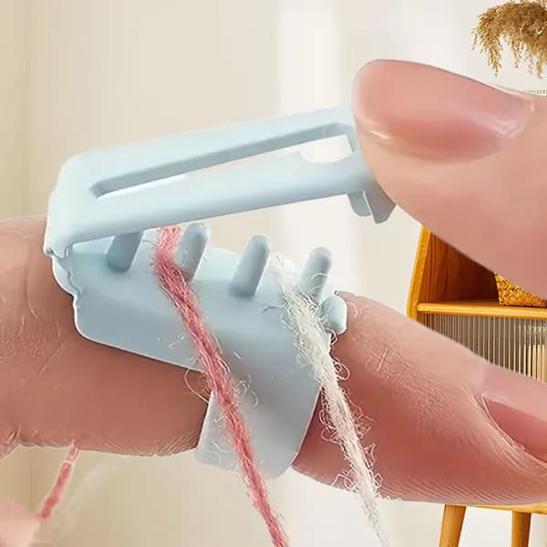 Пластиковый наперсток для проводов, инструмент для плетения DIY, вязальный держатель нити, светло-голубой, 1 шт