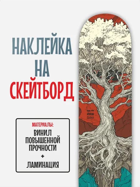 Наклейка на скейтборд 25x90см с ламинацией