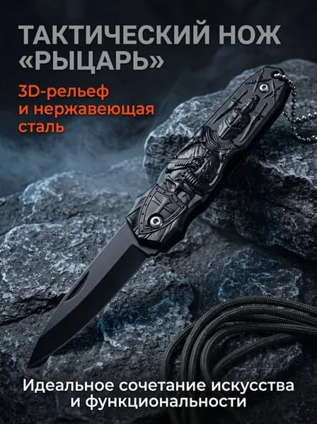 Нож туристический, длина лезвия 7 см