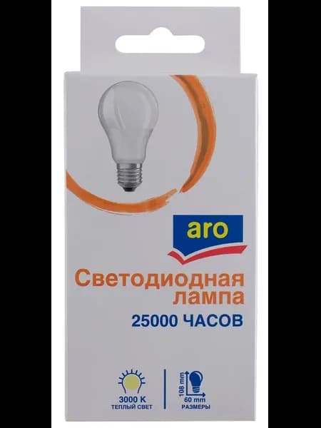 Лампа светодиодная E27 3000K Led 9Вт груша