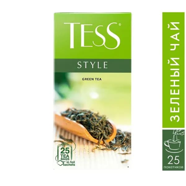 Чай в пакетиках зеленый Tess Style, 25 шт