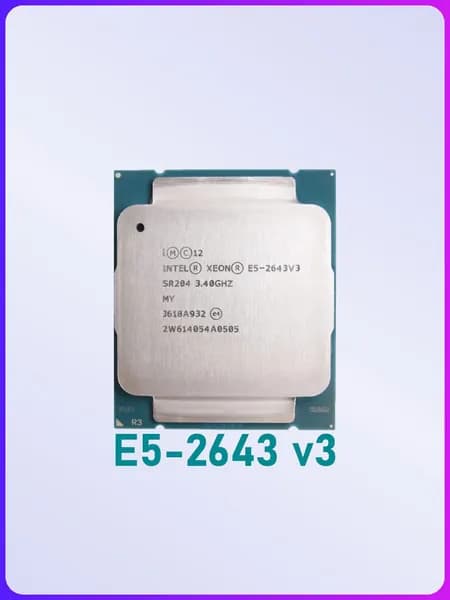 Intel Серверный процессор S2011-3 Intel Xeon E5-2643 v3 3,4-3,7GHz, 6 ядер, 12 потоков, 20mb, TDP 135W, IMC 2133MHz OEM (без кулера)