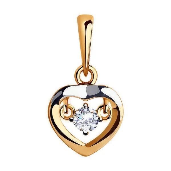 Золотая подвеска DIAMANT-ONLINE с танцующим фианитом 585 пробы