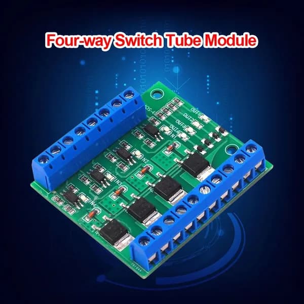 платa управления MOSFET, 4 канала, с оптоизоляцией, вход 3-20 В, выход до 10 А