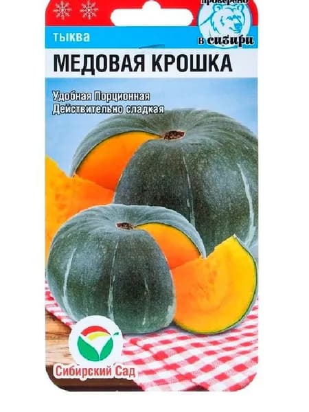 Тыква Медовая крошка 5 шт. КУСТОВОЙ сорт тыквы! Сладкая, урожайная, порционная!