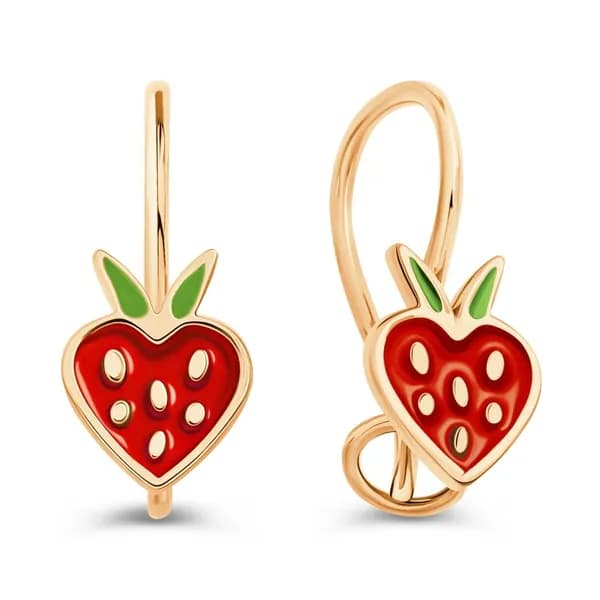 Серьги детские из красного золота 375 пробы 585GOLD