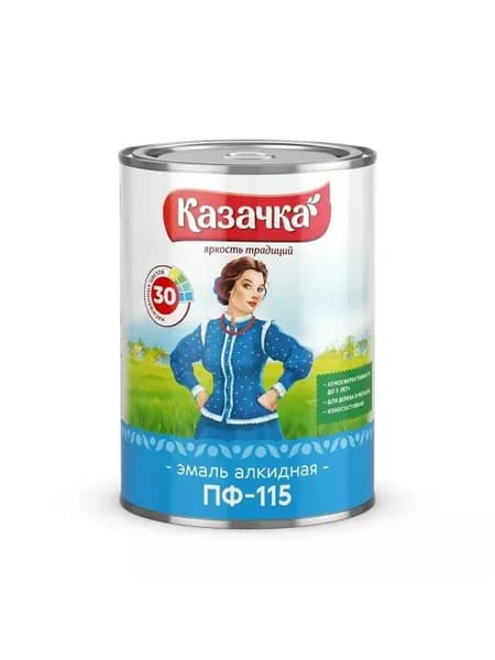 Эмаль Казачка ПФ-115 алкидная глянцевая бежевая 0.9 кг
