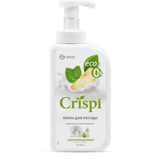 Пенка для мытья посуды GRASS CRISPI с соком груши и экстрактом базилика, 550 мл (4630037514254)